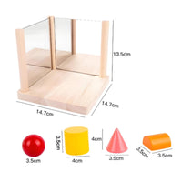 Mirror Shape Building Block Set Solid Wood Material Wooden Mirror Reasoning Game