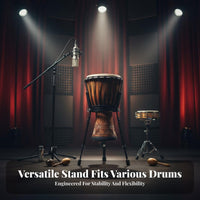 African Drum Stand Universal Fit African Hand Drum Stand Adjustable Height Percussion Hardware for Beginners, Stage Performance, Studio Audio Capture