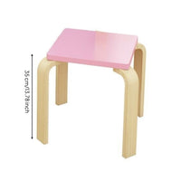 Pink Seat Stool Wood Kids Stool Smoothly Finish Children's Furniture
