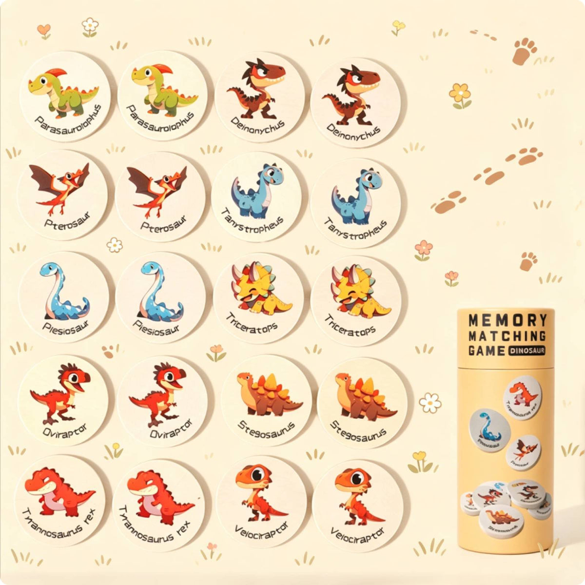 Wooden Memory Game Early Learning Picture Matching Toy Screen
