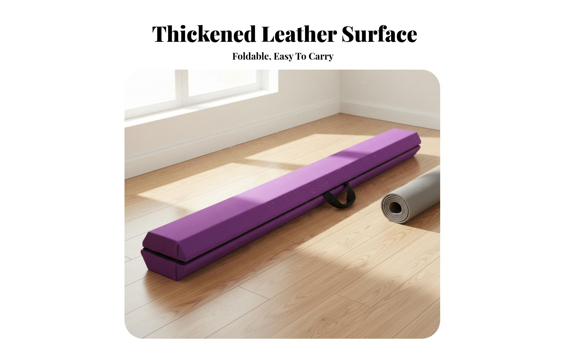 Lightweight Foldable Balance Beam Cushioned Padding Folding Balance Beam Non-Slip Base High Density Foam for Children, Toddlers, Beginners, Training, Playroom, Studio, Backyard