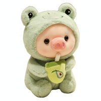 Tea Pig Plushie Cute Design Pig Plushie Cuddly for Bedroom, Girls, Couples