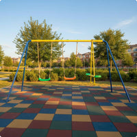 V-Shaped Frame Swing Set Galvanized Children's Swing Set Anti-Slip Supports