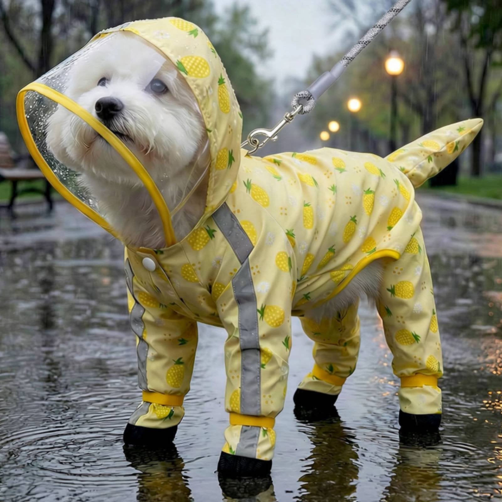 Full Body Dog Raincoat Transparent Pet Clothing Breathable for Muddy Ground