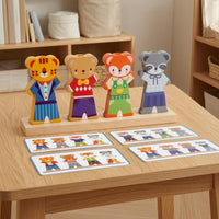 Wooden Educational Creature Dress-up Toy Natural Wood Finish