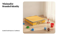 Textile Sandbox Rectangular Foldable Sandbox Yellow and Gray for Children