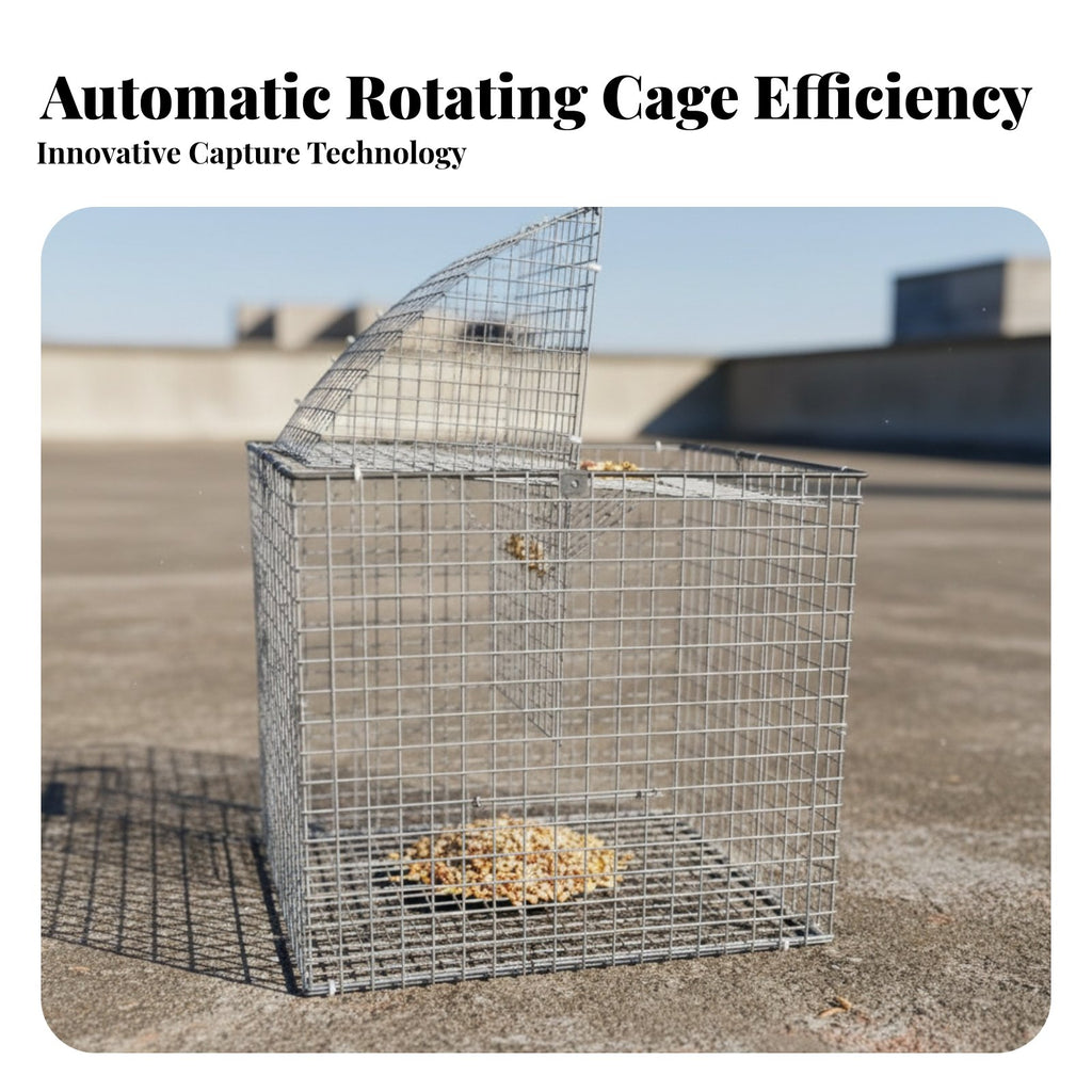 Skylight Design Pigeon Capture Device Enclosure Heavy-Duty Wire Single-Way Entrance Bird Capture Device Sturdy Metal Frame