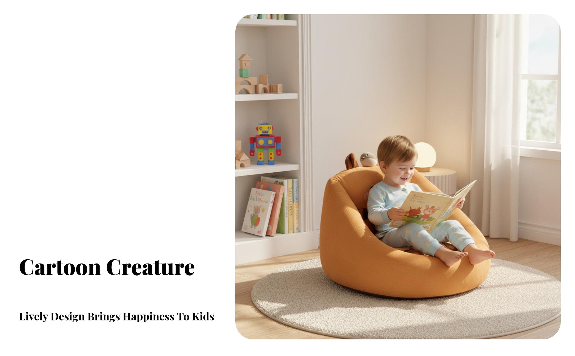 Cartoon Creature Floor Chair Lower Back Support Room Decoration Shape-Retaining
