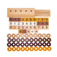 Montessori Number Toy Arithmetic Symbols Wooden Number Counter Smooth Finish Counting Board for Preschoolers, Young Children, Classroom