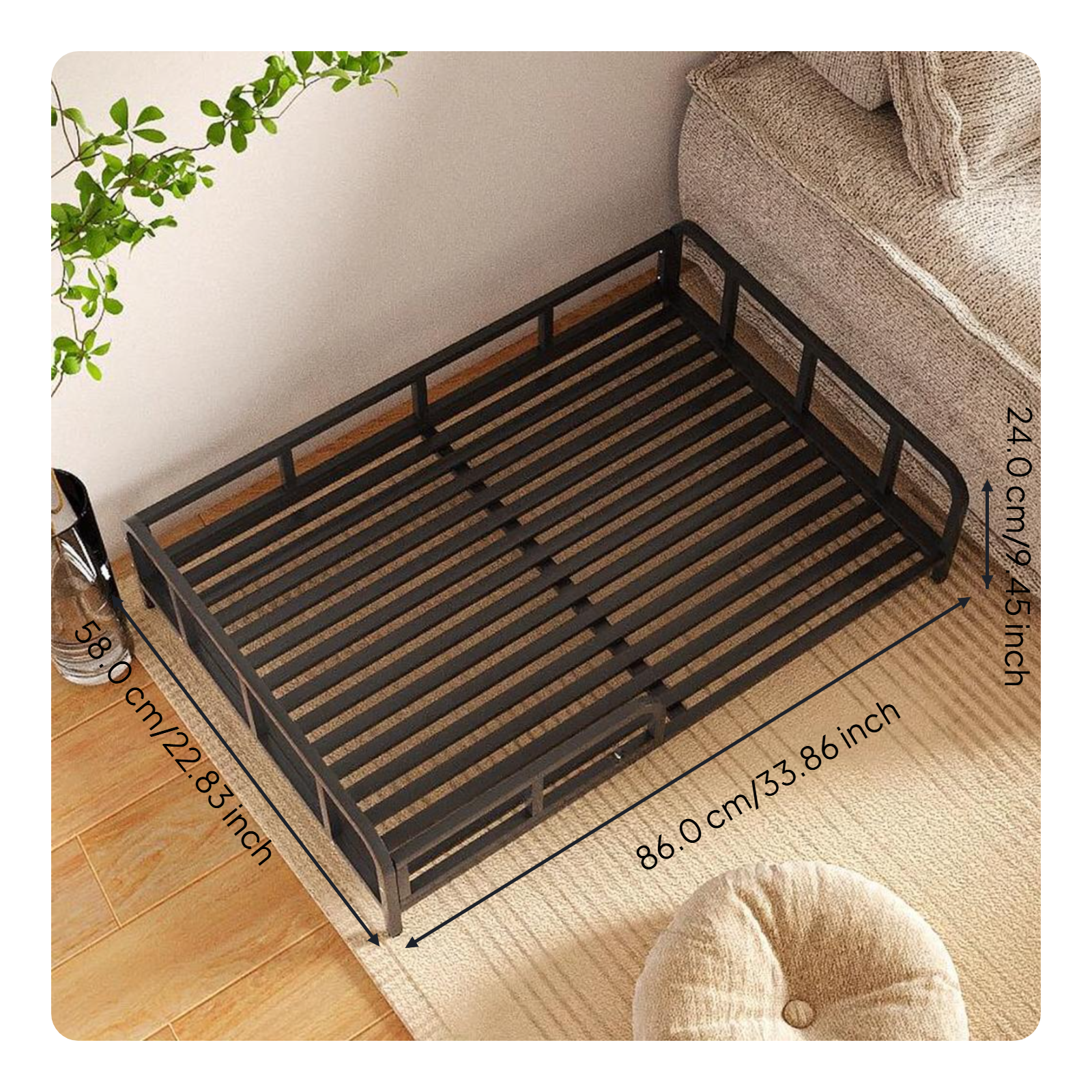 Breathable mesh elevated pet bed
