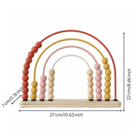 Rainbow Abacus Toy Colorful Beads Counting Frame Hand-Eye Coordination Addition Subtraction Learning Tool for Kids, Preschoolers, Homeschooling