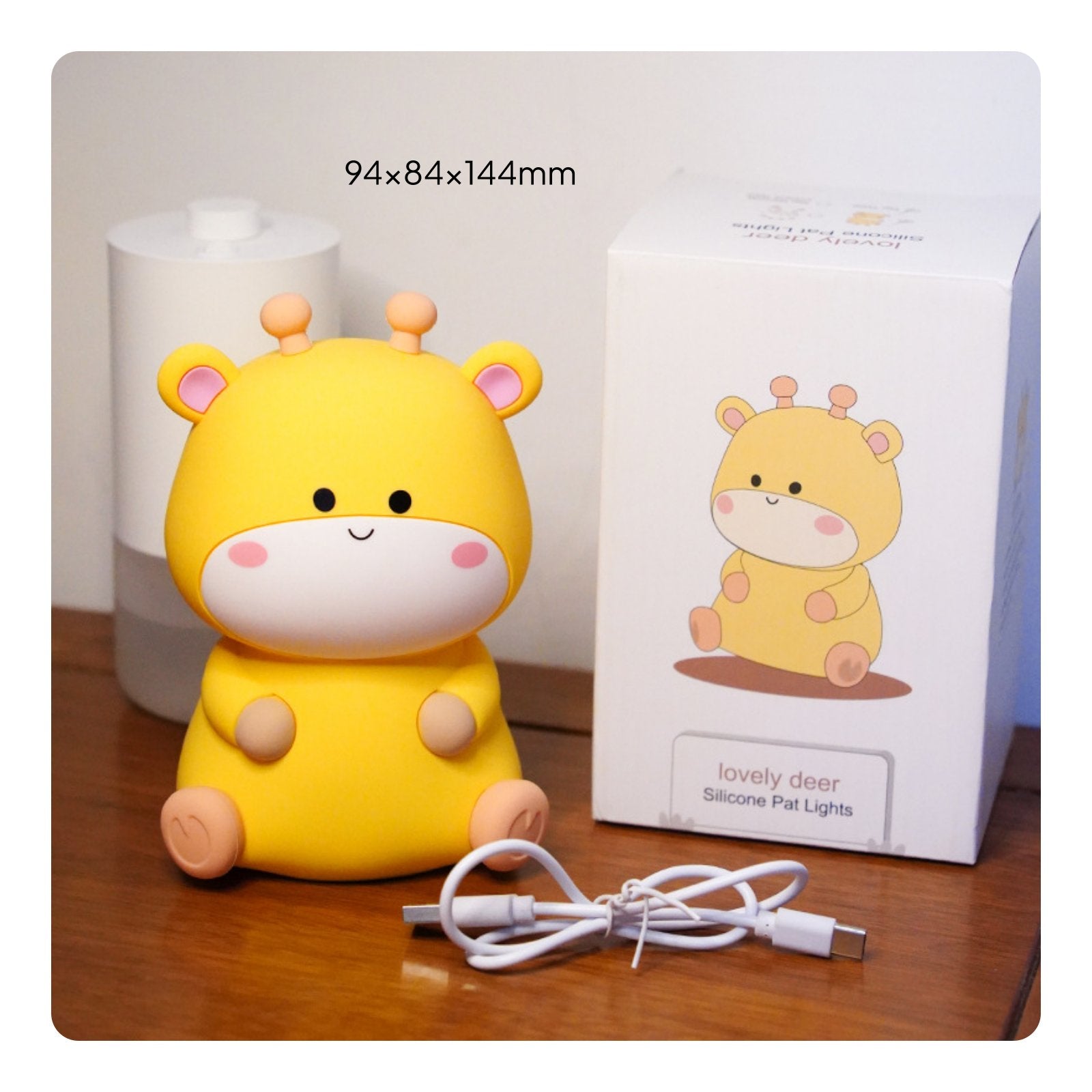 Silicone Deer Tap Light 30-Minute Timer Rechargeable Kids Nightlight for Nursery