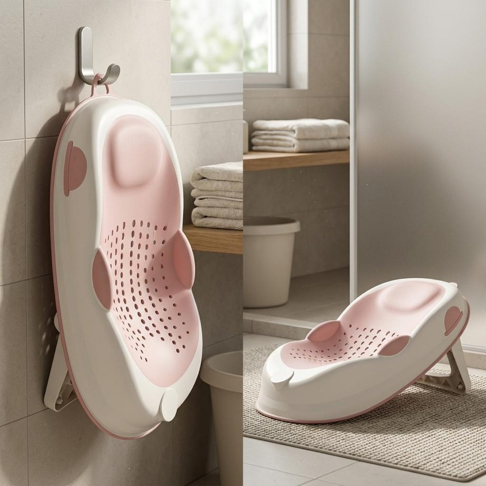 Newborn Bath Support Easy to Clean Baby Bath Seat Compact for Newborns
