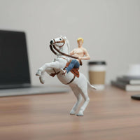 1:64 Horse Equestrian Figurine Detailed Equestrian Miniature Figure Hand Painted Diorama Accessory for Dioramas