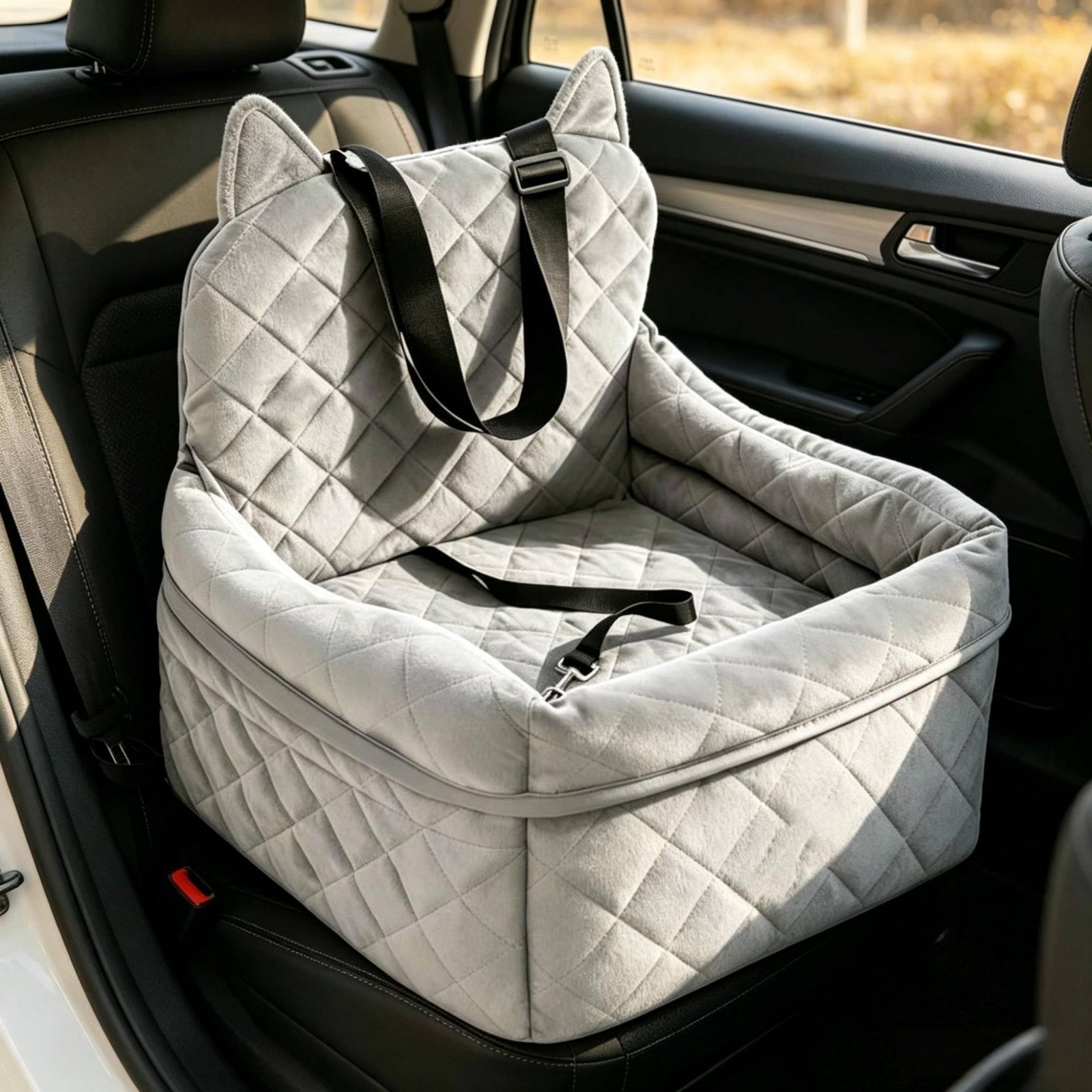 Dog Car Seat Bed Portable Car Dog Bed Quilted for Dogs