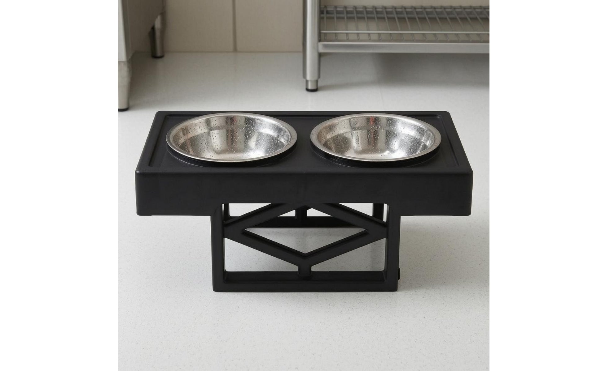 Elevated Pet Feeder Stainless Steel Dog Bowl Stand Foldable