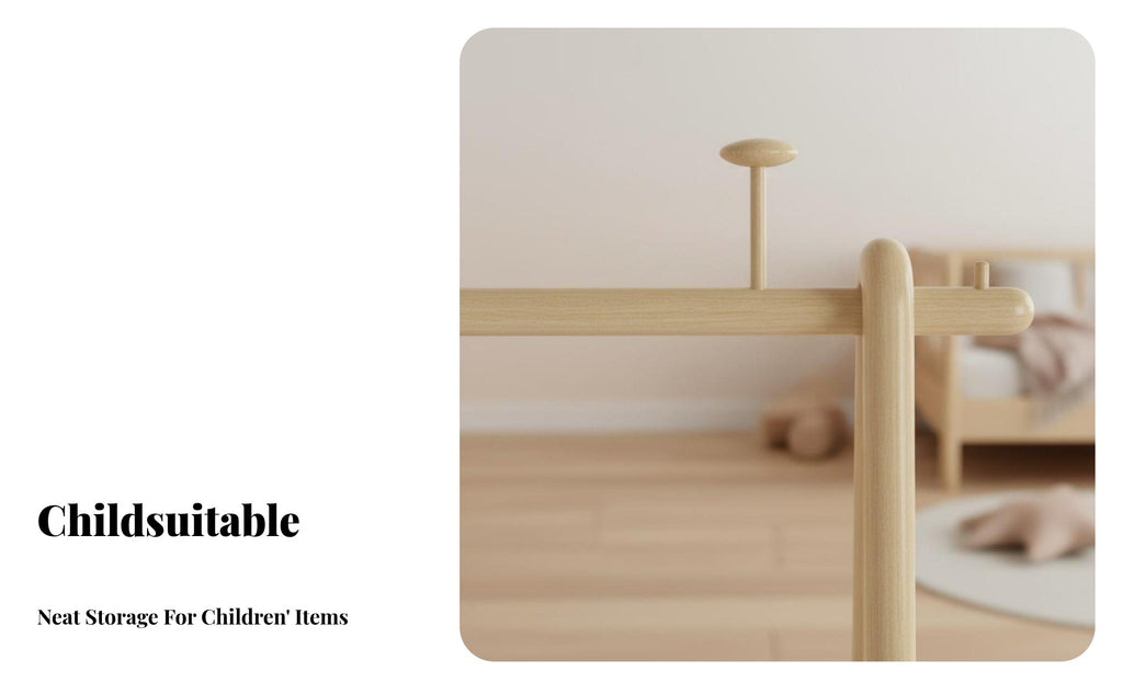 children's Clothes Tree Japanese Aesthetic Self-Supportingstanding child's Coat Rack Space-Saving Easy Assembly for Parents