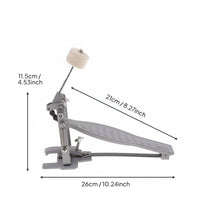 Single Bass Drum Pedal Adjustable Spring Tension Kick Drum Pedal Chain Drive Musical Instrument Accessory for Drummers, Studio Tracking