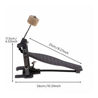 Single Bass Drum Pedal Adjustable Spring Tension Kick Drum Pedal Chain Drive Musical Instrument Accessory for Drummers, Studio Tracking