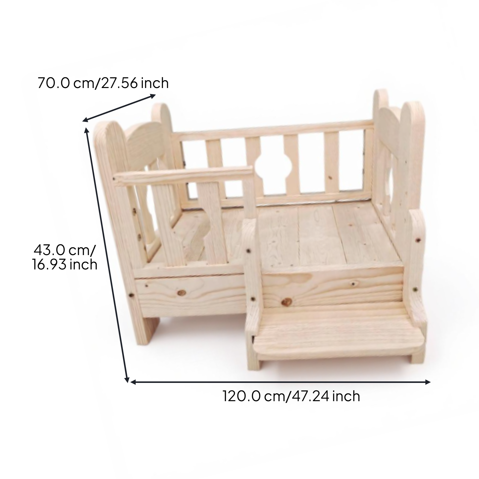 Wooden pet bed for small pets