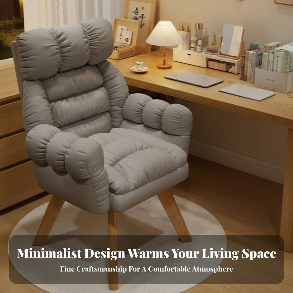 Upholstered Rotate Armchair High Spine Support Lounge Chair Thickly Padded Modern & Look for Readers, Homeowners, Bedroom