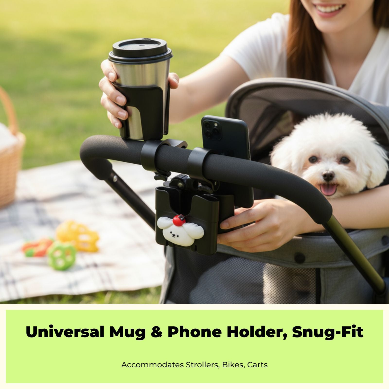 Non-slip stroller cup holder