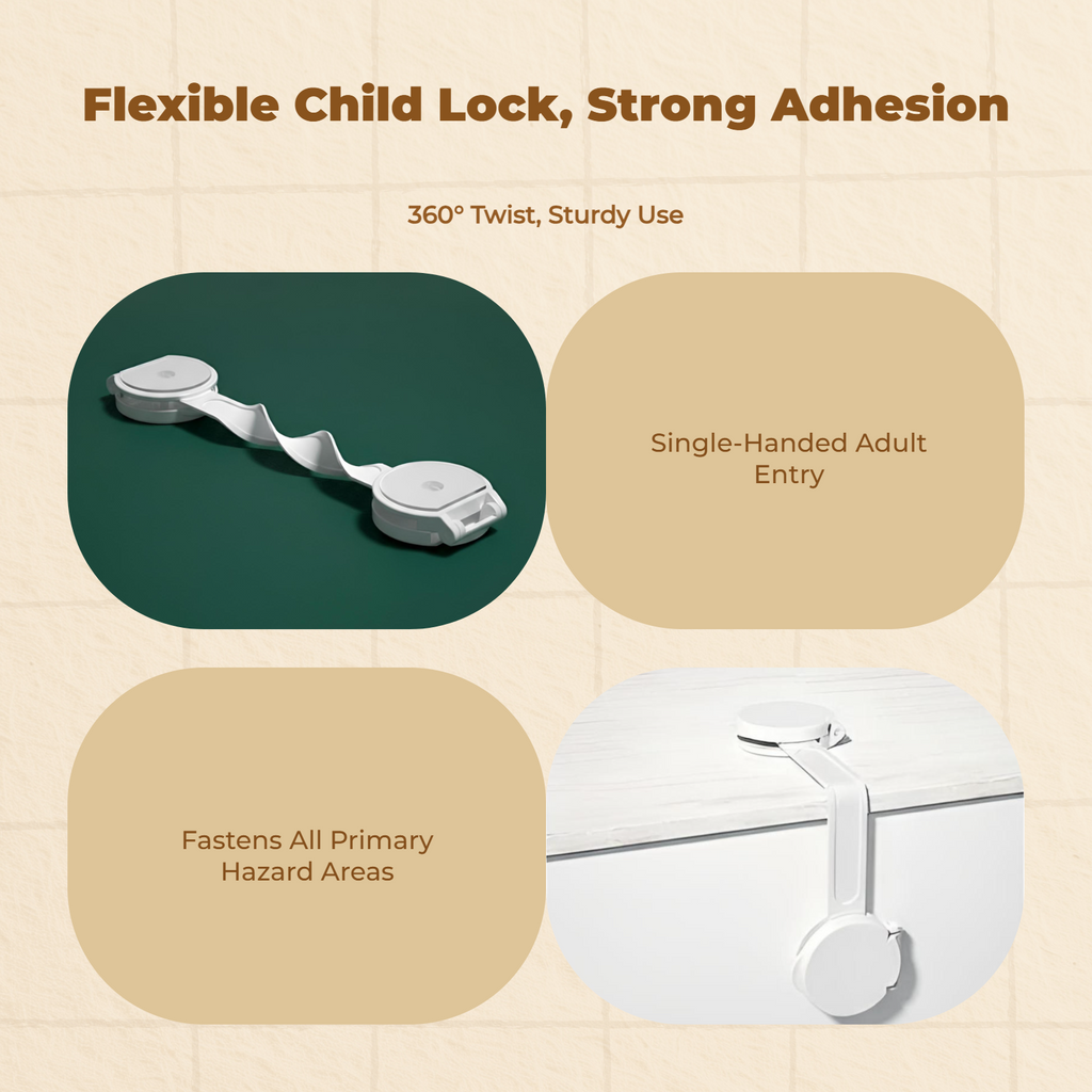 kid protection Drawer Lock, Cabinet Latch, infant Proofing, Adjustable, no tools needed, Easy Installation