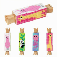 Wooden Rotating Puzzle Toy Fine Motor Rotating Cube Puzzle Hand Coordination