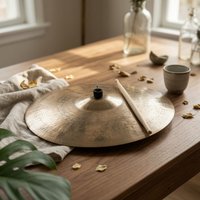 13.5-Inch Cymbal Concentric Bands Bronze Cymbal Polished Areas