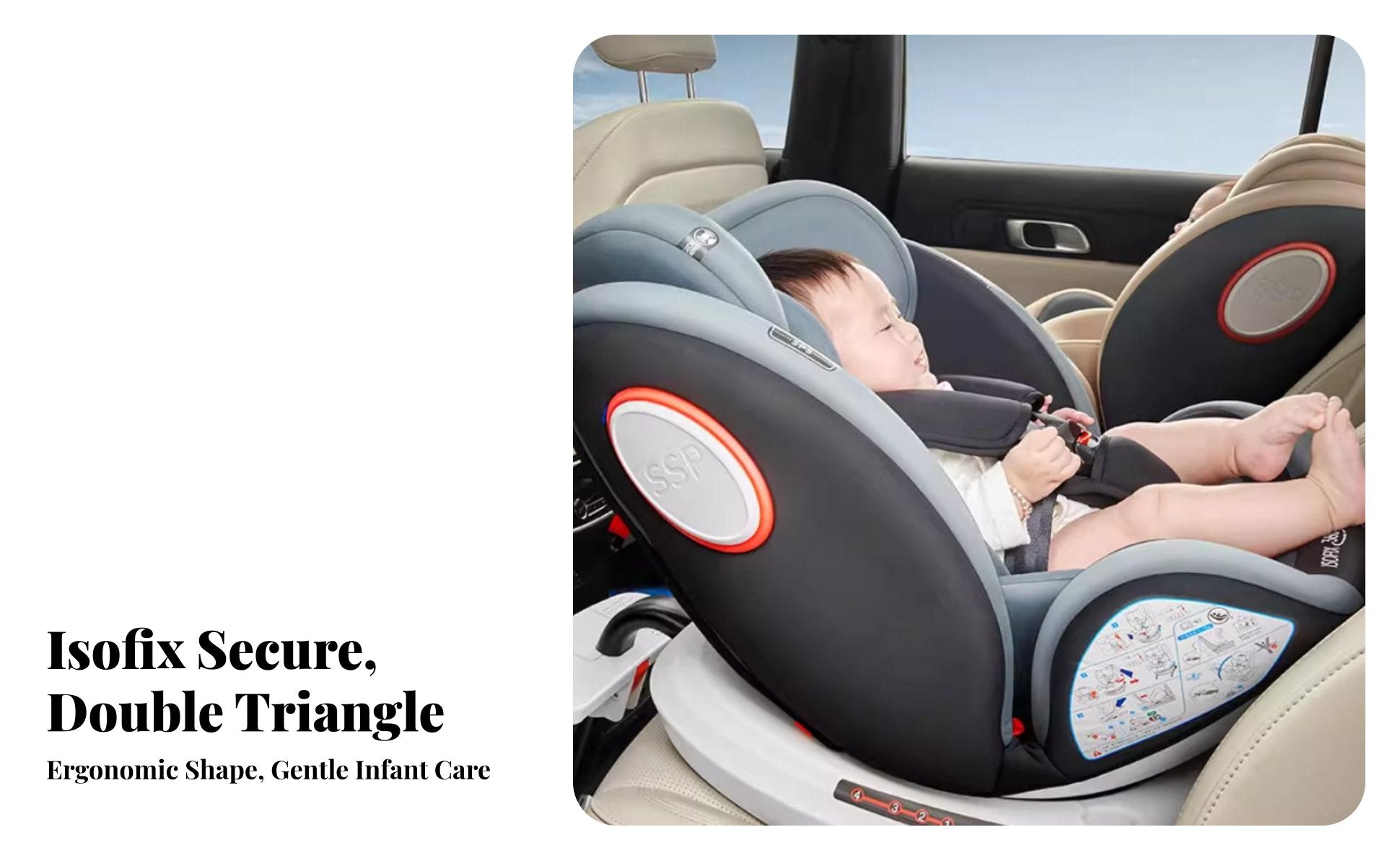 Rotating Versatile Child Seat Adjustable Recline 360 Rotating Infant Carrier Vehicle Anchor System Compatible Forward And