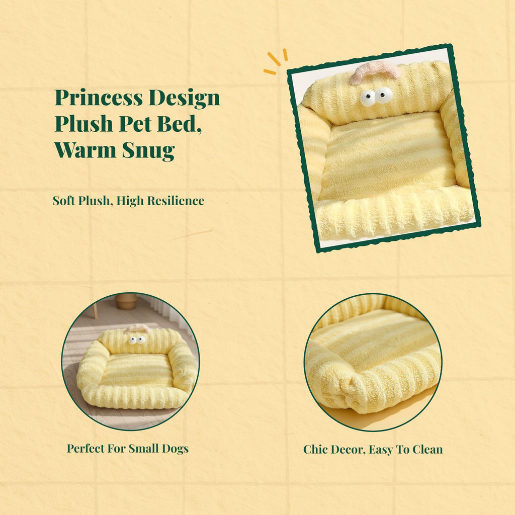 Soft Pet Bed Mat, Non-Slip Princess Sofa, Winter Warmth