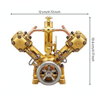 Dual Cylinder Engine Model Mechanical Aesthetic Miniature Steam Engine