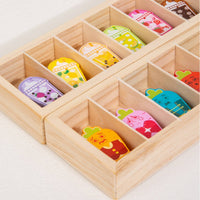 Wooden Color Matching Educational Play Color Pair Toy Set Motor Skills Wooden Memory Matching Blocks for Young Children