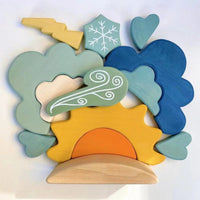Weather Blocks Rounded Edges Wooden Building Blocks Educational Nordic Stacking Toy