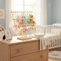 Baby Headband Display Stand Natural Wood Baby Hair Accessories Rack Room Decor