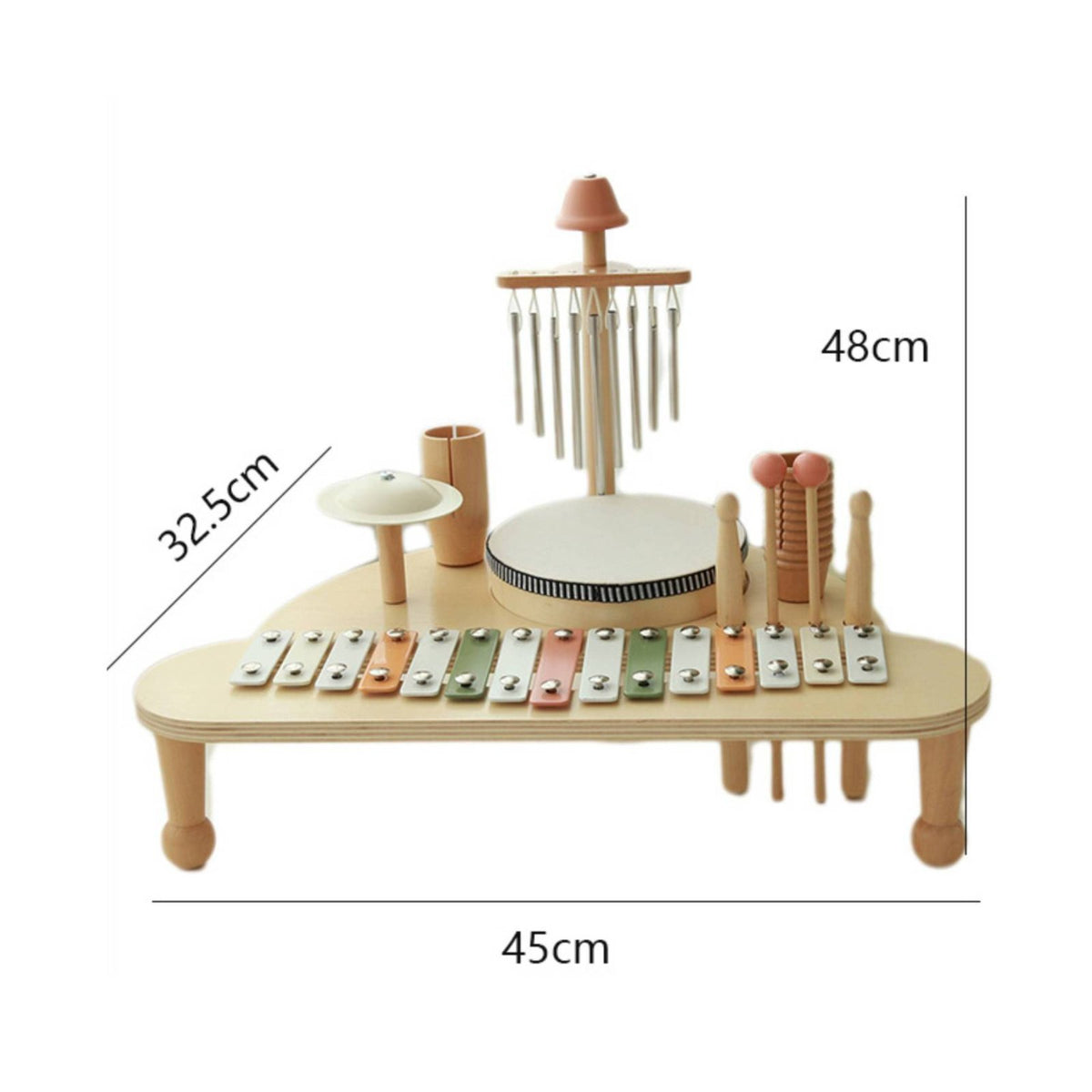 Multifunction Percussion Toy Portable Wooden Xylophone Table Allall-Inclusive