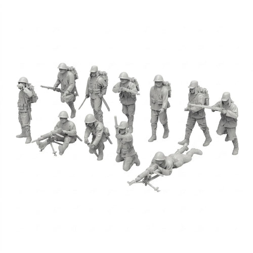11 Pieces Unpainted Miniature Soldier DIY Painting Resin Soldier Figurine One-Piece Small-Scale Figurine for Model Painters, Hobbyists