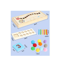 Wooden Math Box Beige Counting Toy Tray