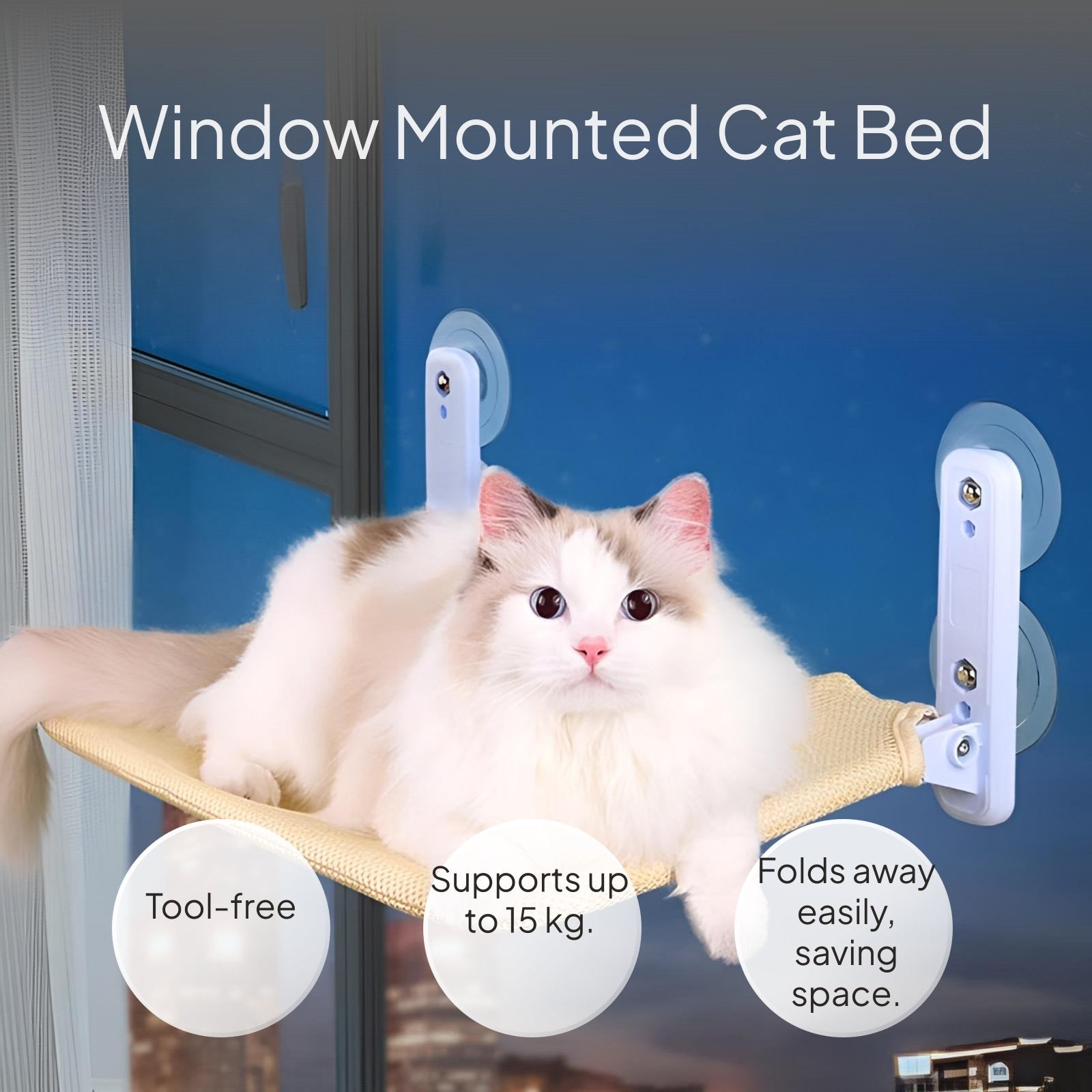 Cat Resting Spot, Suction Holder Bed, Foldable Window Perch