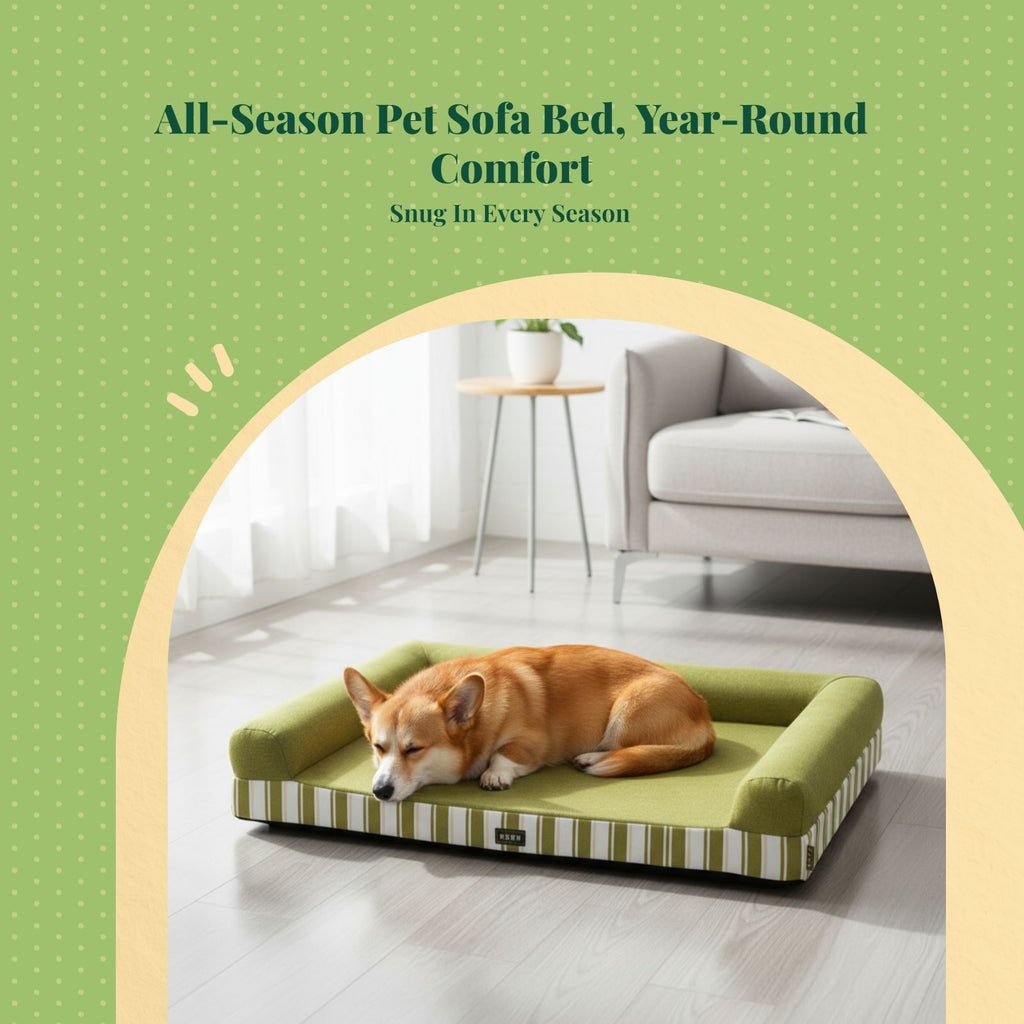 Dog Bed, Four Seasons Removable Sofa, Semi-Enclosed Pet Sleeping Mat for Large Dogs
