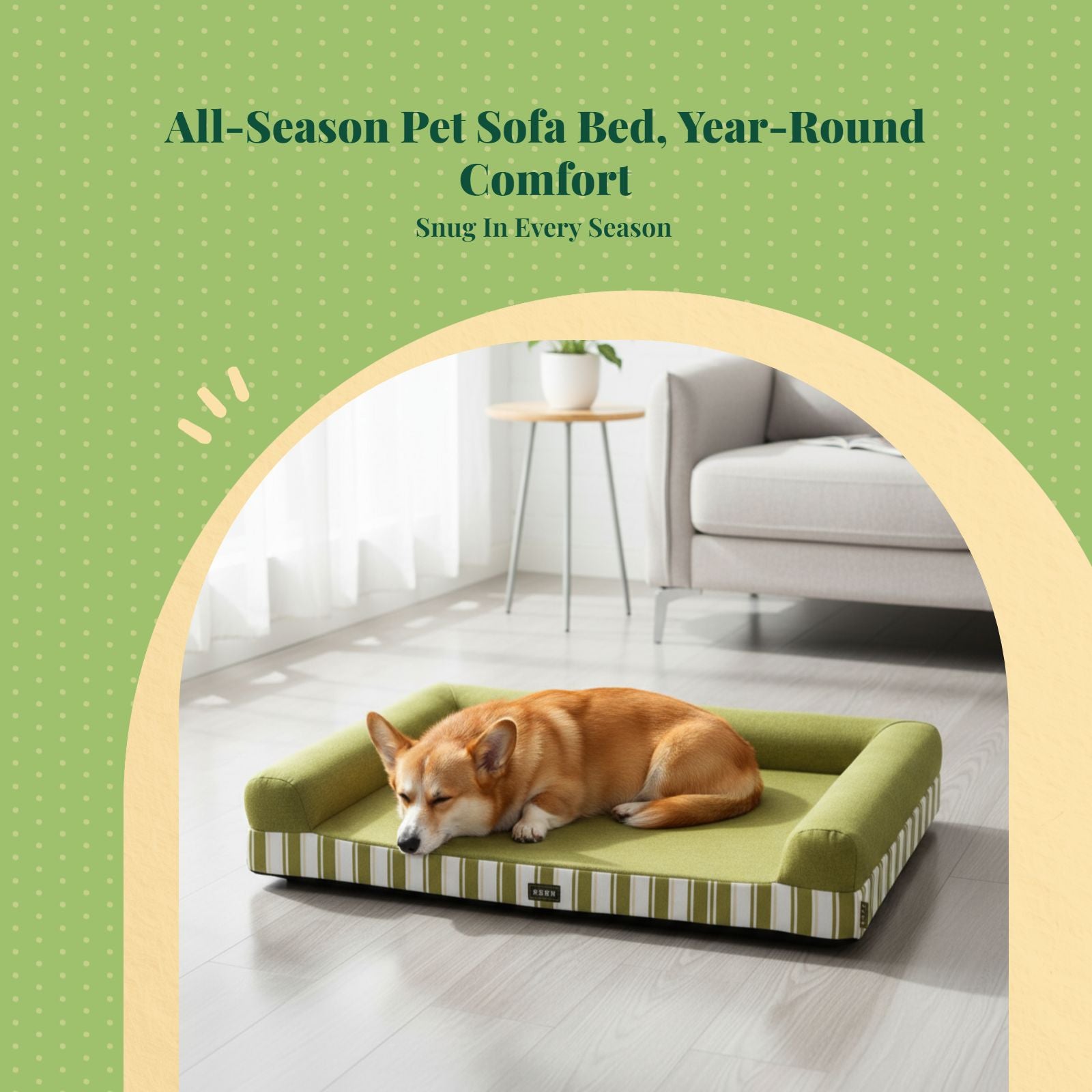 Dog Bed, Four Seasons Removable Sofa, Semi-Enclosed Pet Sleeping Mat for Large Dogs