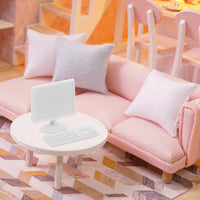 Dollhouse Computer Set Realistic Design Miniature Desktop Computer Set