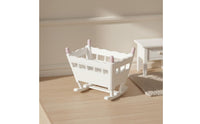 Dollhouse Infant Cradle High Detail Miniature Infant Cradle Encourages Imaginative Play Dollhouse Rocking Crib for Hobbyists