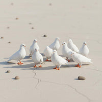 4 Pieces 1/64 Scale Pigeon Model Realistic Miniature Pigeon Model