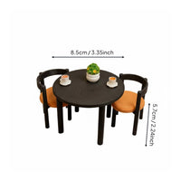 1/12 Scale Dining Table and Chairs Simulation Model for Miniature Scene