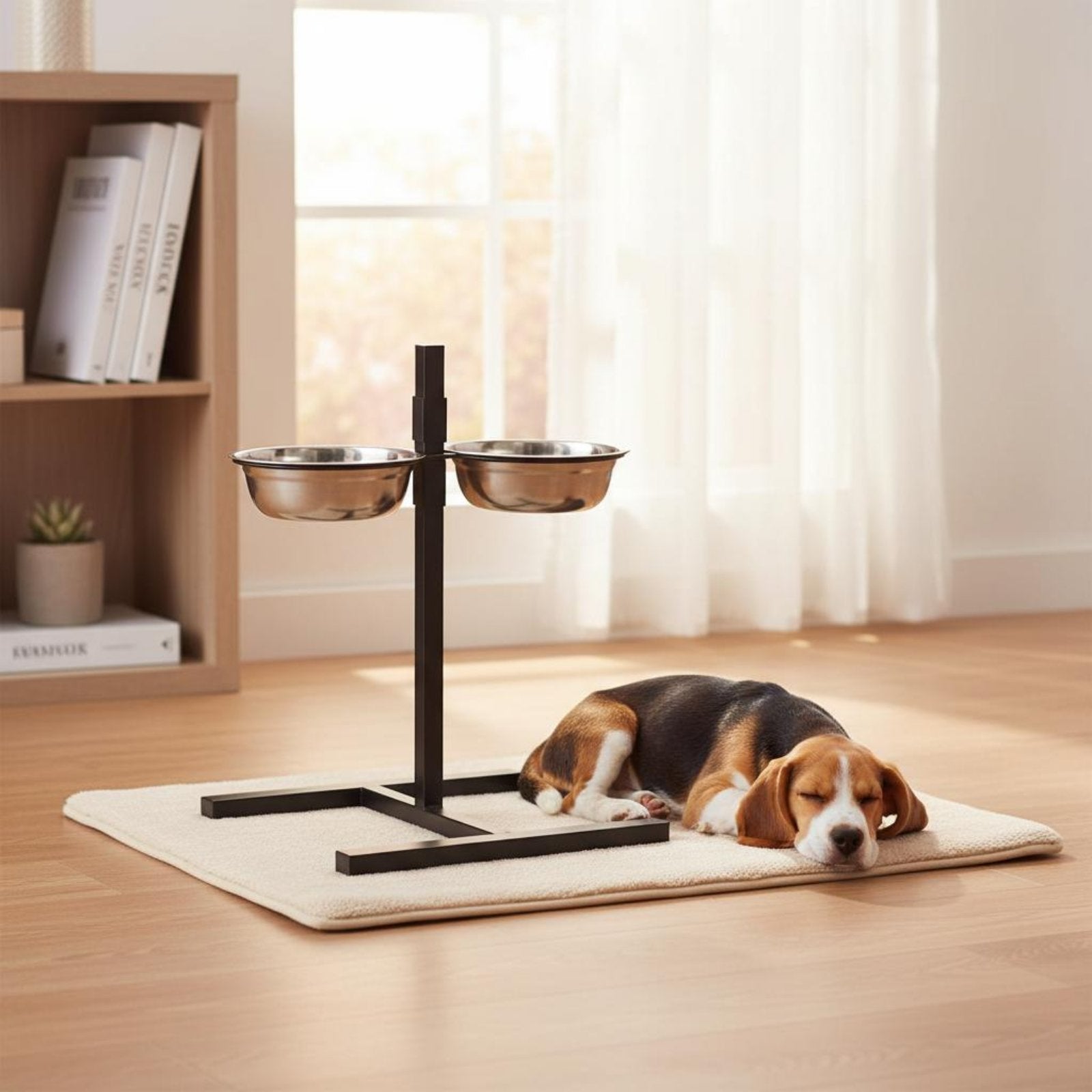 Stainless Steel Dog Bowl Set Sturdy Feline and Dog Feeding Station Easy to Clean
