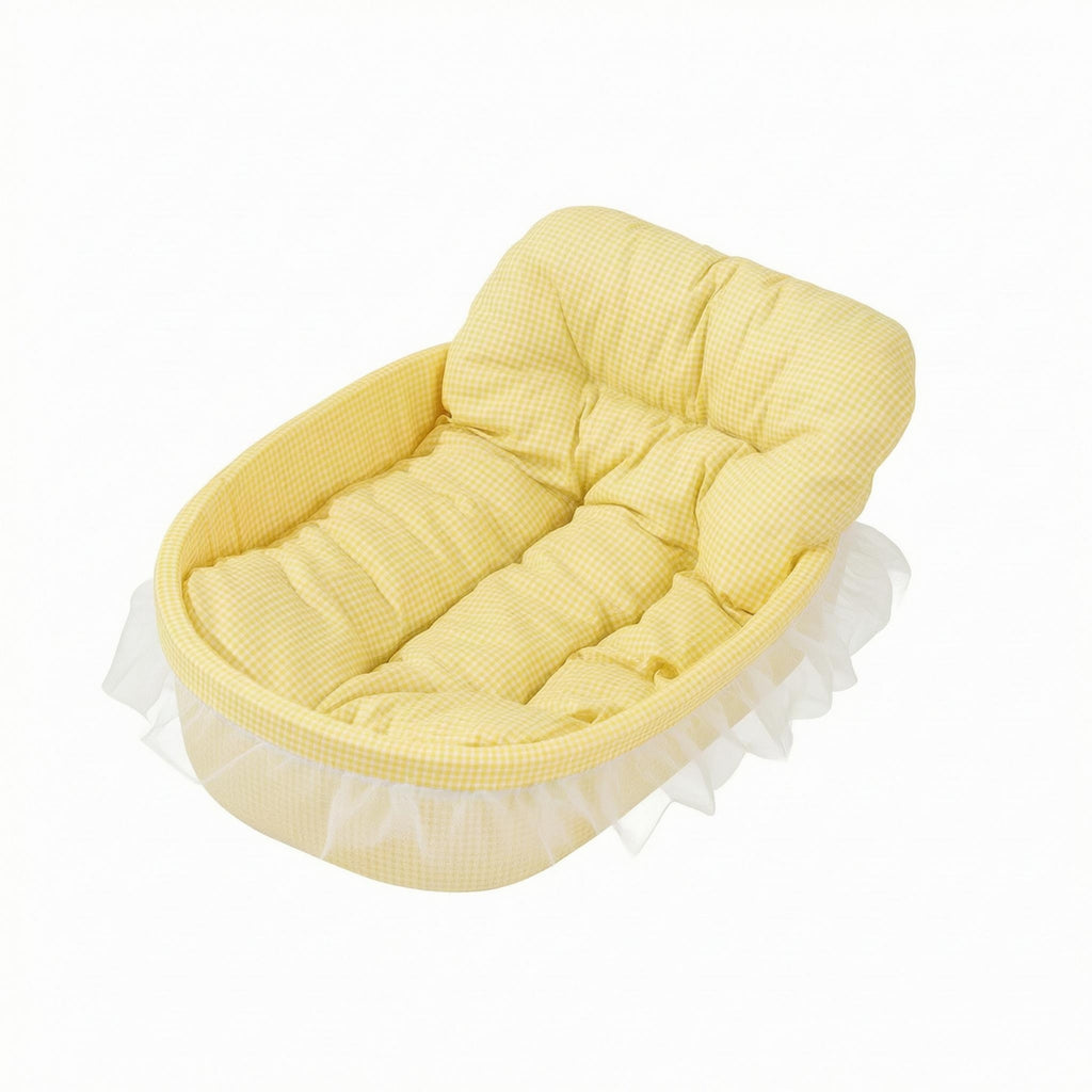 Oval Pet Bed Polyester Cushioned Nest Bed Water-Resistant Bottom for Small Dogs