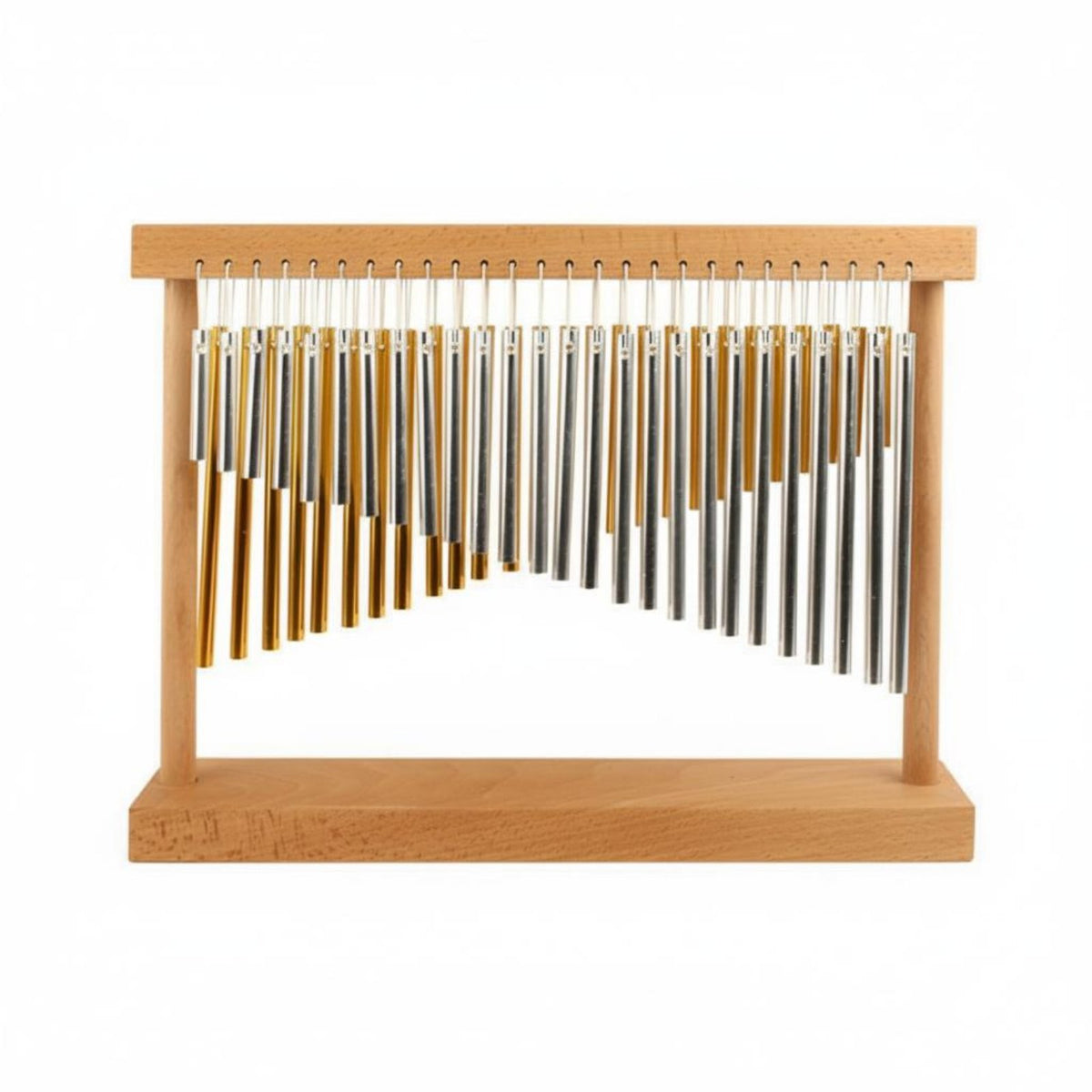 52 Tone Double Row Bar Chimes Sound Healing Wooden Frame Chime Instrument