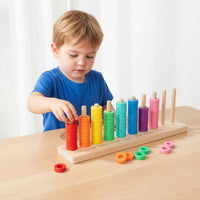 Wooden Color Sorting Toy Labeled Learning Activity Educational