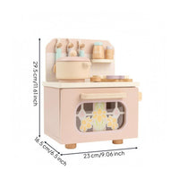 Wooden Play Kitchen Floral Window Mini Toy Cooker Compact for Playroom